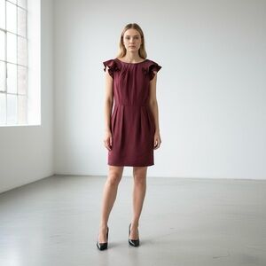 Burgundy Dress with Pockets